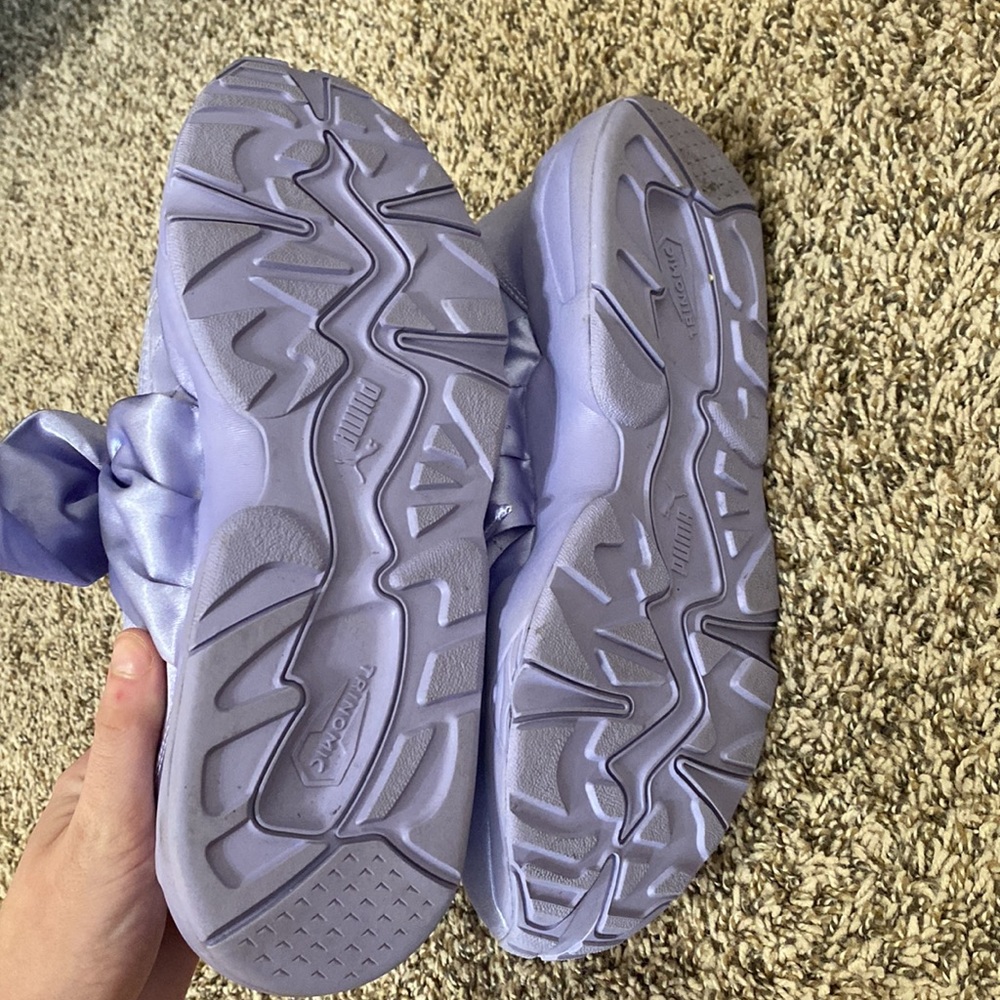 Fenty Puma Lavender Satin Bow Sneakers - Picture 8 of 8